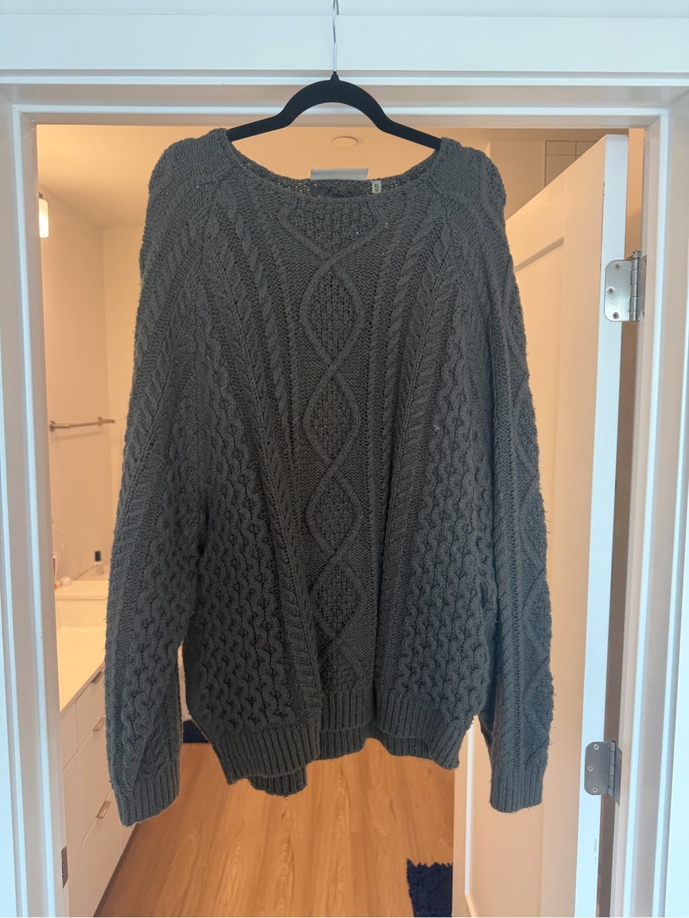Fear of God Crewneck Cable Knit Sweater - Charcoal Gray